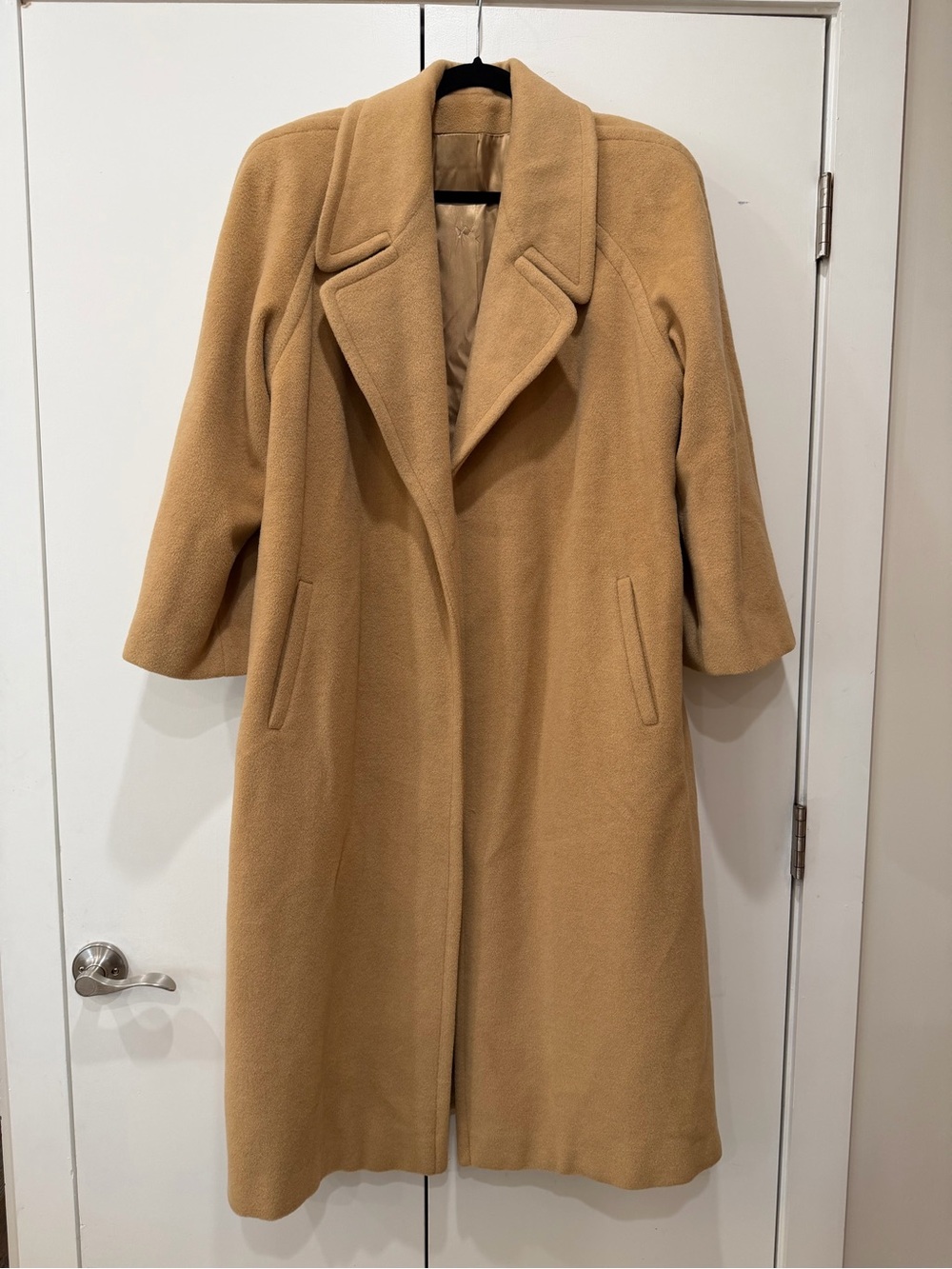 Vintage 60s Regal 100% Camel Hair Trench Wrap Coat ILGWU Union Made Size 10 Tan